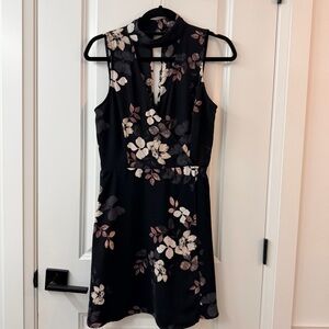 Dynamite Black and Pink Floral Mini Dress